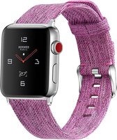 By Qubix - Apple watch bandjes van By Qubix - Apple Watch 38/40mm Canvas bandje - Paars