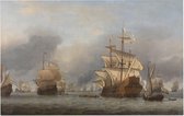 De verovering van de Royal Prince, Willem van de Velde - Foto op Forex - 120 x 80 cm
