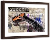 Foto in frame , Abstracte gitaar ​, 120x80cm , multikleur  , Premium print