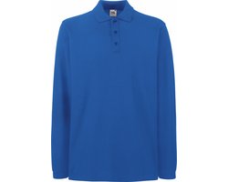 Fruit Of The Loom Heren Premium Poloshirt Met Lange Mouwen (Royaal Blauw)