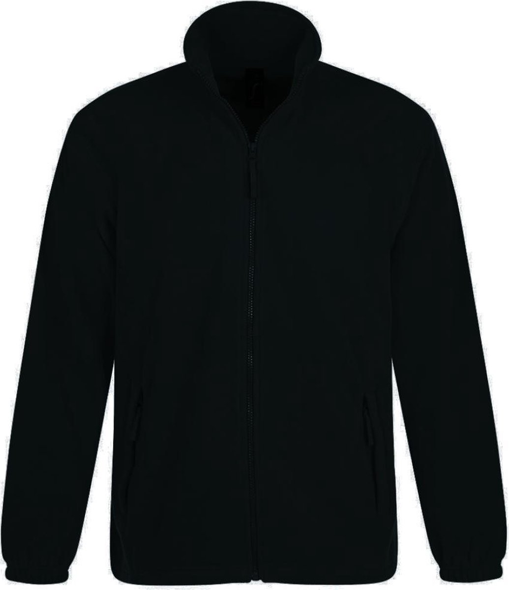 SOLS Heren North Full Zip Outdoor Fleece Jacket Zwart