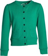 Meisjes vest Groen met marine knopen | Maat 128/ 8Y