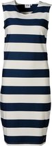 Dames milano jurk zm marine/off white - kort | Maat L