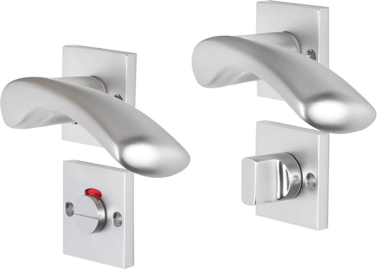 IMPRESSO OXFORD KRUK 2X ROZET WC VIERKANT SCHROEF ALUMINIUM