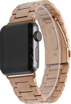 Geschikt Voor Smart Watch Stalen Band Vlindersluiting -  Rose Goud - 38mm En 40mm - Geschikt Voor Smart Watches