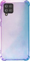 - ADEL Siliconen Back Cover Softcase Hoesje Geschikt voor Samsung Galaxy A12/ M12 - Kleurovergang Blauw Paars