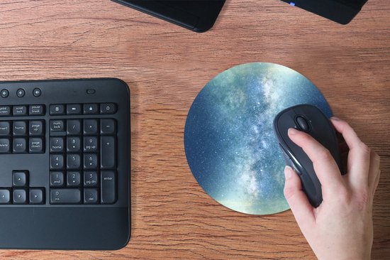 Muismat Heelal - Sterren zandloper Muismat rond - 20x20 cm - Muismat met foto