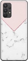 Samsung Galaxy A32 4G hoesje siliconen - Marmer roze grijs - Soft Case Telefoonhoesje - Marmer - Roze