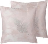 Beliani SILENE - Sierkussen set van 2 - roze - polyester