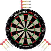 Dartbord set compleet van diameter 45.5 cm met 9x dartpijlen van 25 gram - Longfield professional - Darten