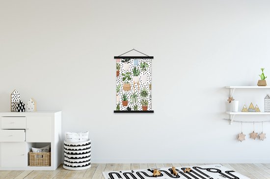 Porte-affiche avec affiche - Affiche scolaire - Plantes - Plantes d' Plantes d'intérieur - Zwart - Wit - 60x90 cm - Lattes noires