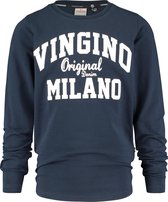 Vingino Logo Longsleeve Jongens T-shirt - Midnight Blue - Maat 104