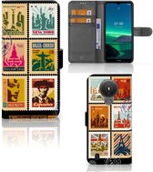 Telefoonhoesje Nokia 1.4 Flipcover Design Postzegels
