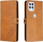 Voor Motorola Edge S Stiksels Stijl 2-Kleur Koe Textuur Horizontale Flip PU Lederen Case met Houder & Kaartsleuf & Lanyard (Geel)