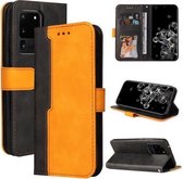 Voor Samsung Galaxy S20 Ultra Zakelijke Stiksels-Kleur Horizontale Flip PU Lederen Case met Houder & Kaartsleuven & Fotolijst (Oranje)