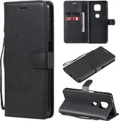 Voor Motorola Moto G Power 2021 Effen Kleur Horizontale Flip Beschermende Lederen Case met Houder & Kaartsleuven & Portemonnee & Fotolijst & Lanyard (Zwart)