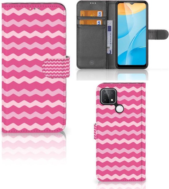 Etui design OPPO A15 Etui pour téléphone portable Design Vagues Pink