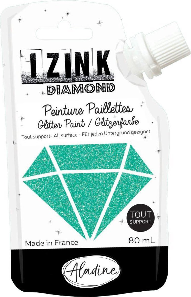 Turquoise Glitterverf Izink Diamond