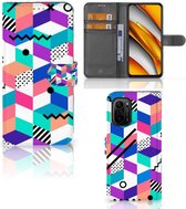 Wallet Book Case Poco F3 | Xiaomi Mi 11i GSM Hoesje Gepersonaliseerd Cadeau Blocks Colorful