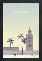 JUNIQE - Poster in houten lijst Marrakesh - retro -40x60 /Bruin