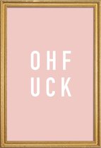 JUNIQE - Poster met houten lijst OHF -13x18 /Roze & Wit