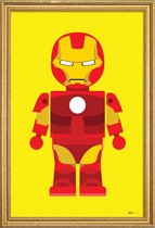 JUNIQE - Poster met houten lijst Iron Man Toy -20x30 /Geel & Rood