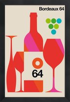 JUNIQE - Poster in houten lijst Vintage Bordeaux -30x45 /Oranje & Roze