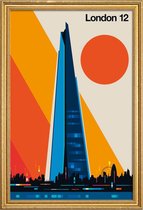 JUNIQE - Poster met houten lijst London 12 -40x60 /Kleurrijk