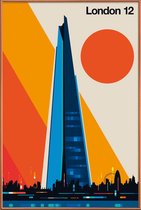 JUNIQE - Poster met kunststof lijst London 12 -40x60 /Kleurrijk