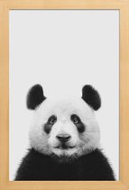 JUNIQE - Poster in houten lijst Panda II -30x45 /Wit & Zwart
