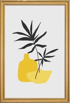 JUNIQE - Poster met houten lijst Gele vazen -20x30 /Geel & Ivoor