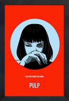 JUNIQE - Poster in houten lijst Mia Wallace Pulp Fiction -30x45 /Rood