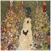 JUNIQE - Poster met kunststof lijst Klimt - Garden Path with Hens