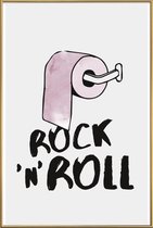 JUNIQE - Poster met kunststof lijst Rock 'n' Roll -40x60 /Roze & Wit