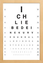 JUNIQE - Poster met houten lijst Eye Chart Ich Liebe Dich -13x18 /Wit