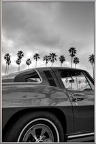 JUNIQE - Poster met kunststof lijst Californië Corvette auto -40x60