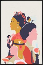 JUNIQE - Poster in kunststof lijst Phewomenal -20x30 /Oranje & Rood