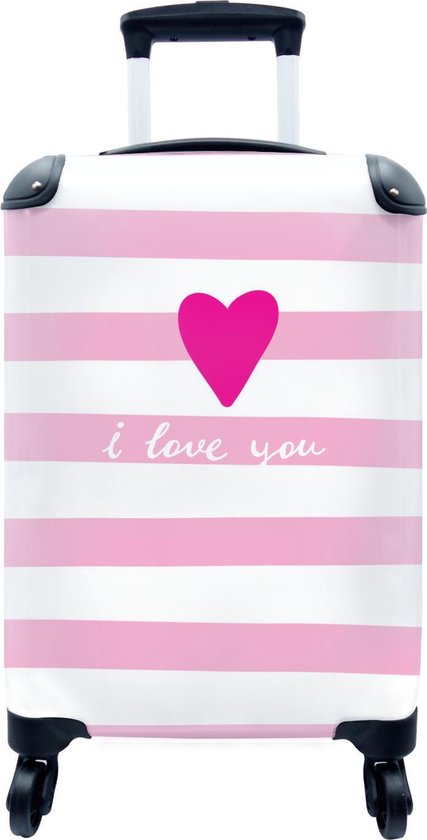 Valise Illustration Avec La Citation Je T Aime Et Un Coeur Rose 35x55x Cm Bol Com
