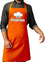 Chef gehaktbal schort / keukenschort oranje voor heren - kookschorten / keuken schort / Koningsdag/ Nederland/ EK/ WK