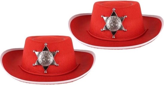 4x stuks rode vilt cowboyhoed voor kinderen - carnaval verkleed hoeden |  bol.com