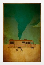 JUNIQE - Poster met houten lijst Breaking Bad Cooking -13x18 /Bruin &