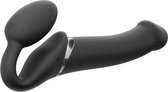 Strap On Me - Strapless Vibrerende Voorbind Dildo - Maat L - Zwart - Sextoys - Vibrators