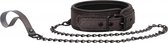 Ouch - Elegant Collar with Leash - Titanium Grey - Cuffs -