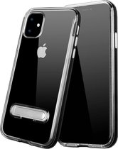 Telefoonhoesje met Standaard - Hoesje voor Apple iPhone 11 (6.1) Transparant - Zwart