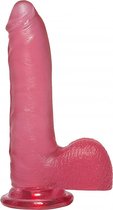 7 Inch Thin Cock with Balls - Pink - Realistic Dildos -