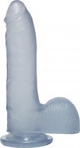 7 Inch Thin Cock with Balls - Clear - Realistic Dildos -