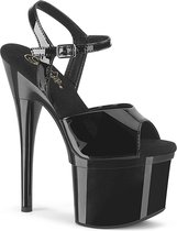 Pleaser Sandaal met enkelband, Paaldans schoenen -35 Shoes- ESTEEM-709 Paaldans schoenen Zwart