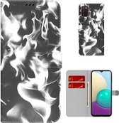 Voor Samsung Galaxy A02s EU Versie Cloud Fog Patroon Horizontale Flip Lederen Case met Houder & Kaartsleuf & Portemonnee (Zwart)