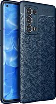 Voor OPPO Reno6 Pro + 5G Litchi-textuur TPU schokbestendig hoesje (blauw)