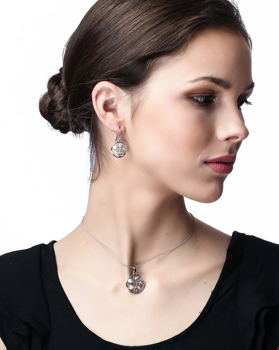 Orphelia Argent 925 ZH-7090/1 Pendentif Rose / Citrine Blanche
